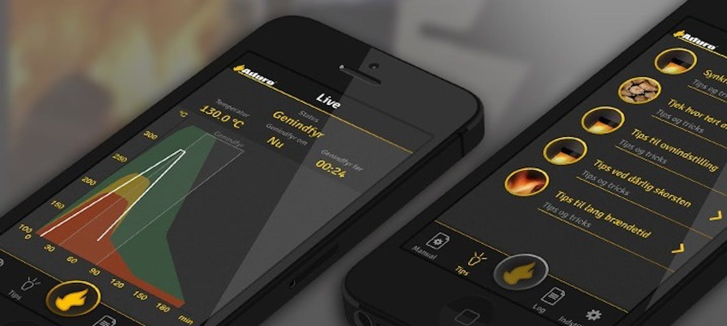 Smart sensor og app lar deg styre peisovnen fra smarttelefonen